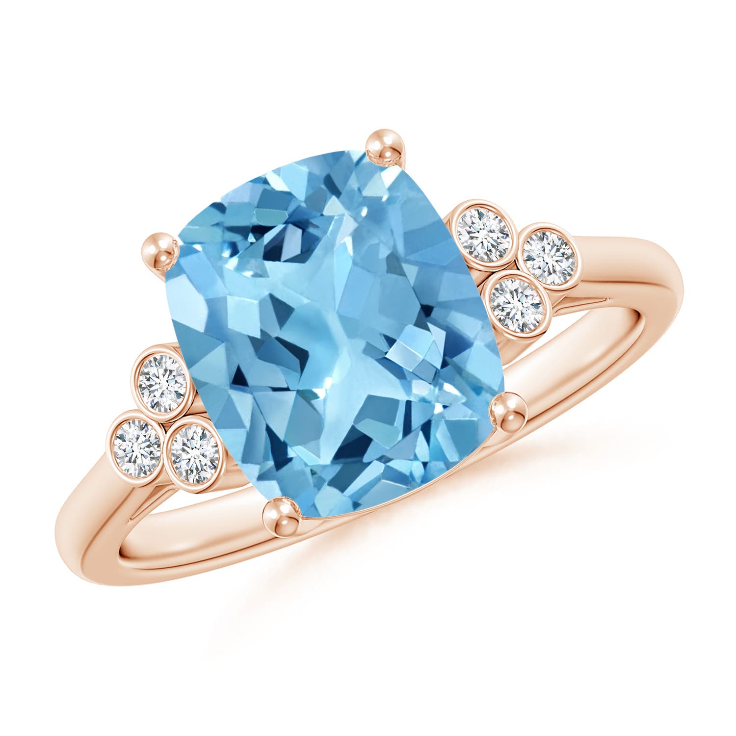 A - Swiss Blue Topaz / 3.33 CT / 14 KT Rose Gold