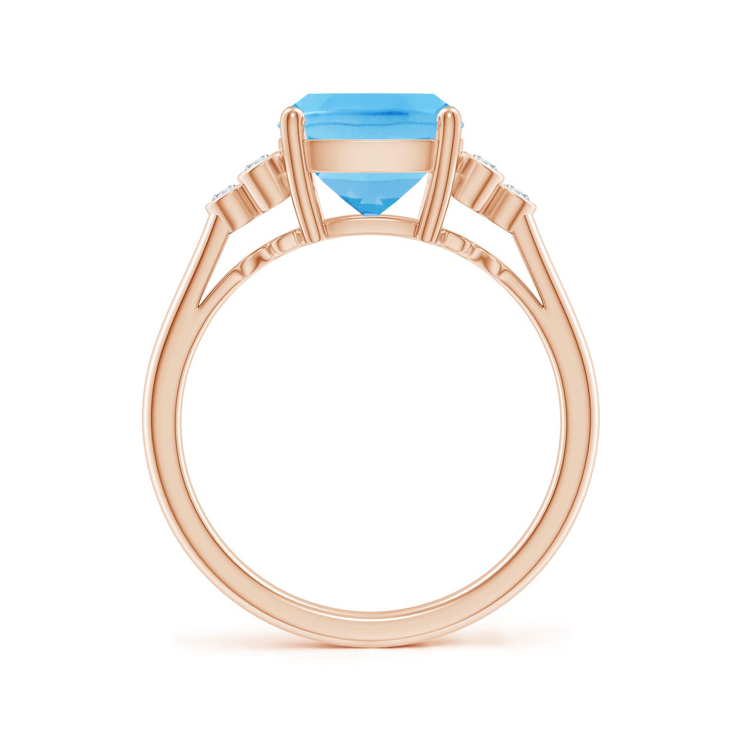 A - Swiss Blue Topaz / 3.33 CT / 14 KT Rose Gold