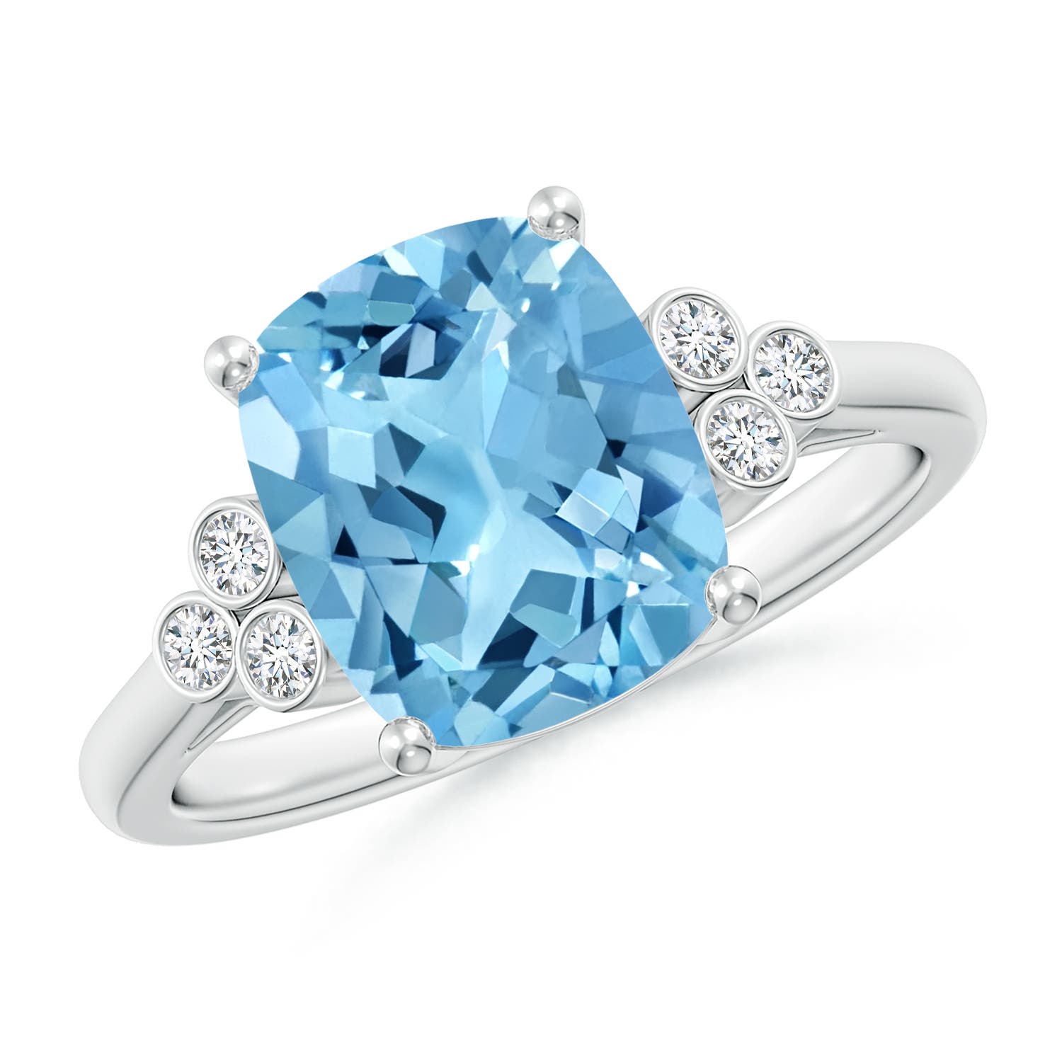 A - Swiss Blue Topaz / 3.33 CT / 14 KT White Gold