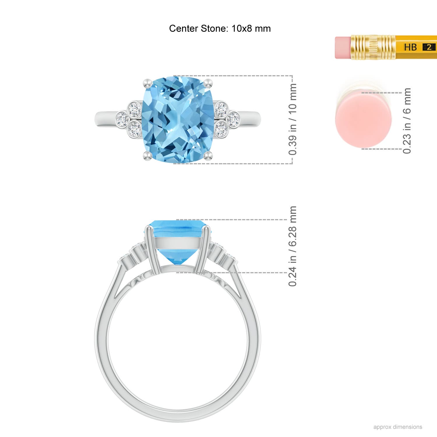 A - Swiss Blue Topaz / 3.33 CT / 14 KT White Gold