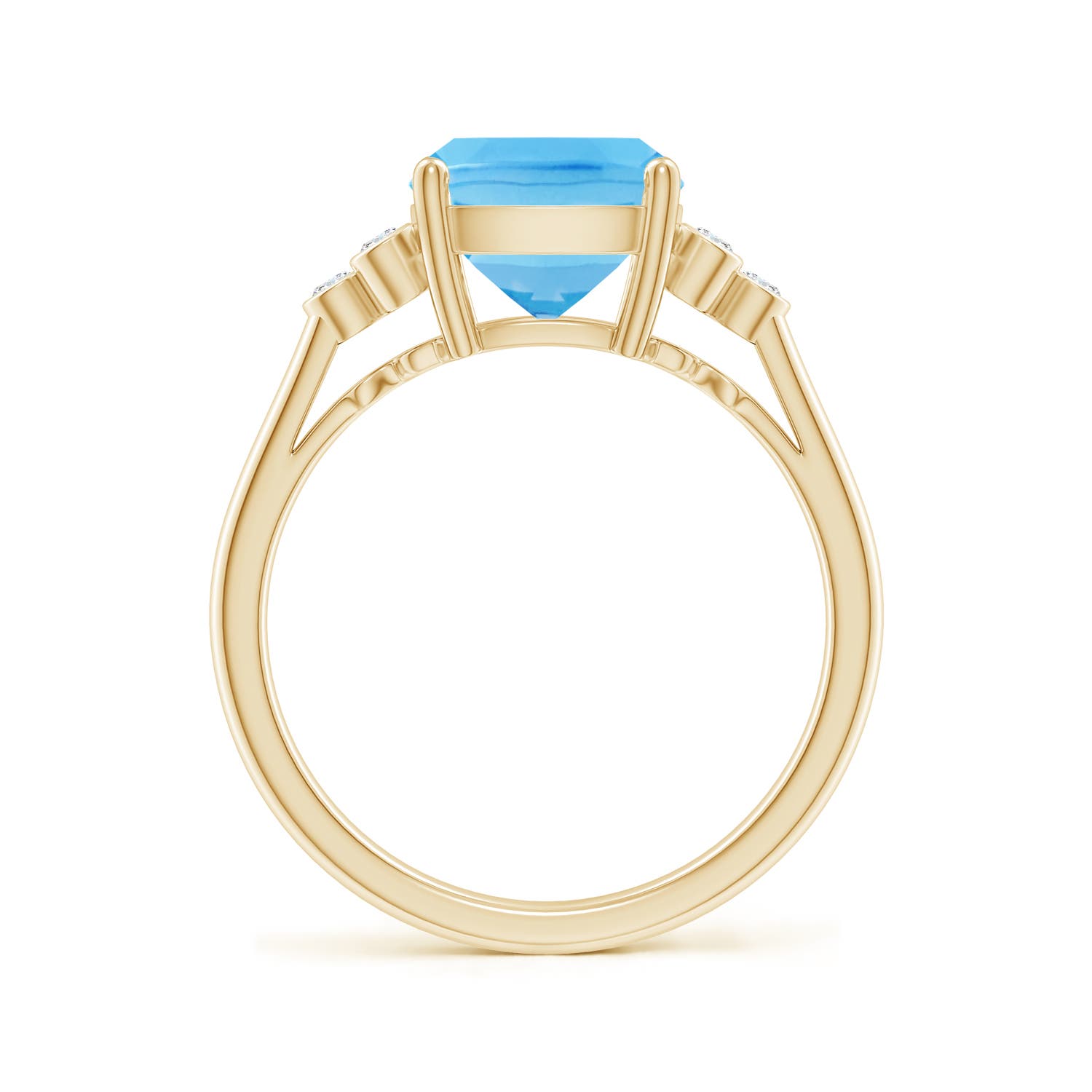 A - Swiss Blue Topaz / 3.33 CT / 14 KT Yellow Gold