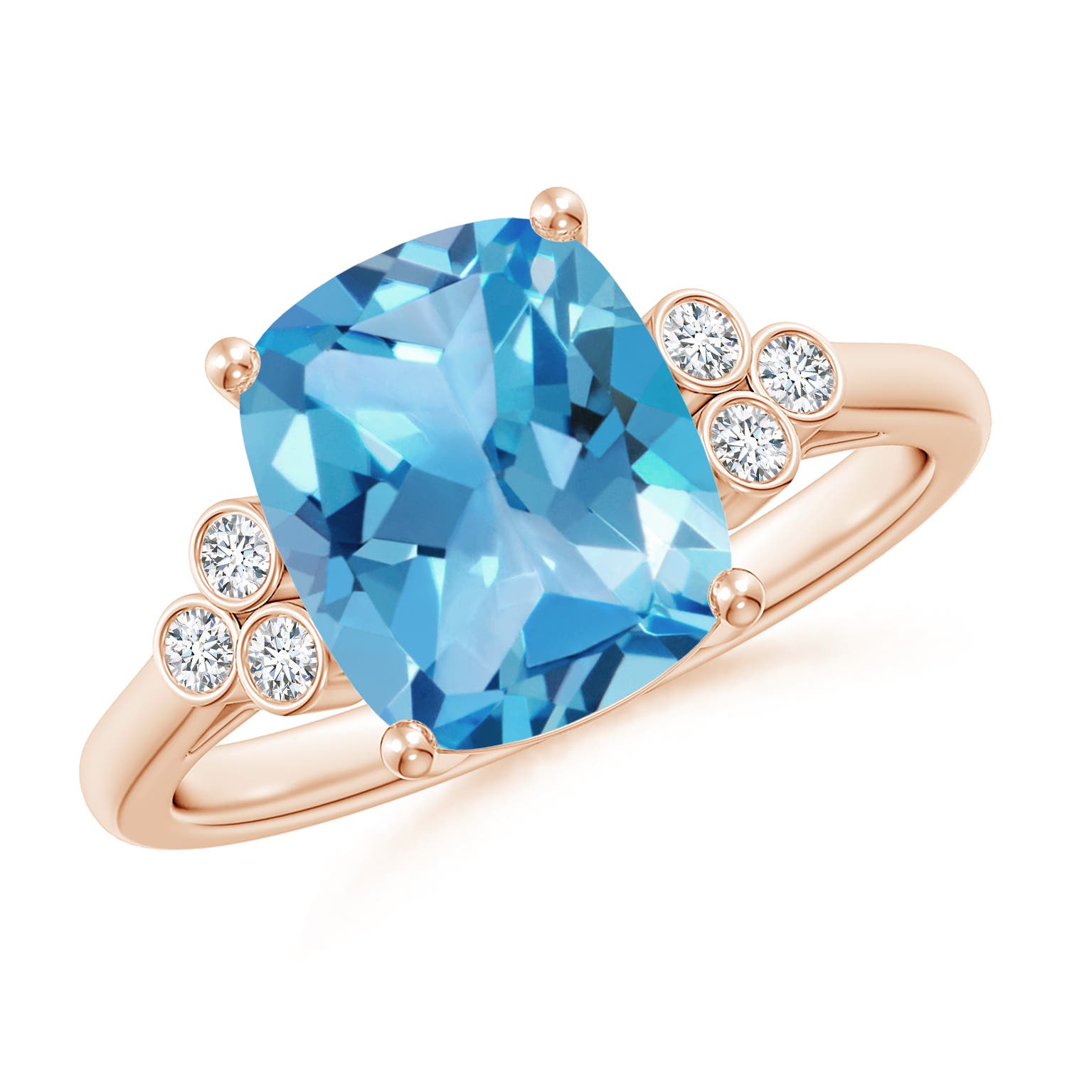 AA - Swiss Blue Topaz / 3.33 CT / 14 KT Rose Gold