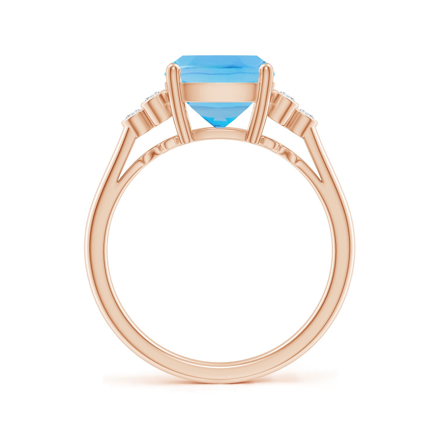 AA - Swiss Blue Topaz / 3.33 CT / 14 KT Rose Gold