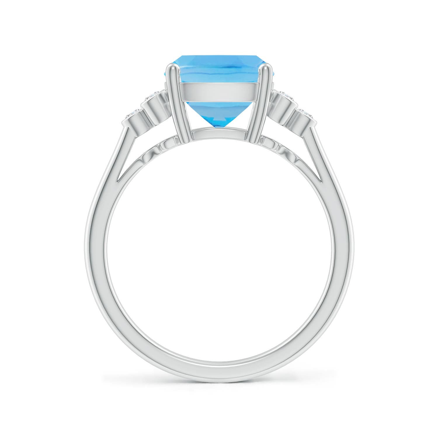 AA - Swiss Blue Topaz / 3.33 CT / 14 KT White Gold