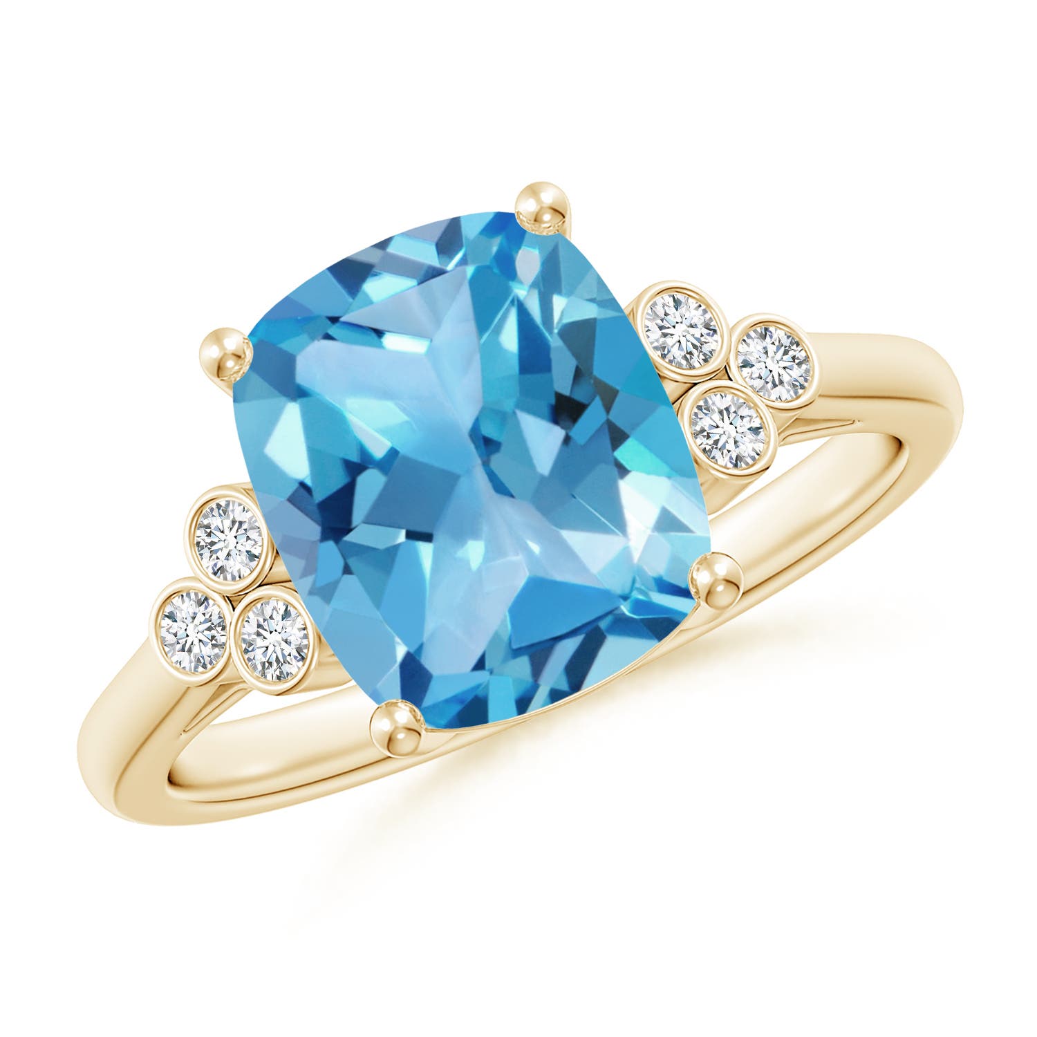 AA - Swiss Blue Topaz / 3.33 CT / 14 KT Yellow Gold