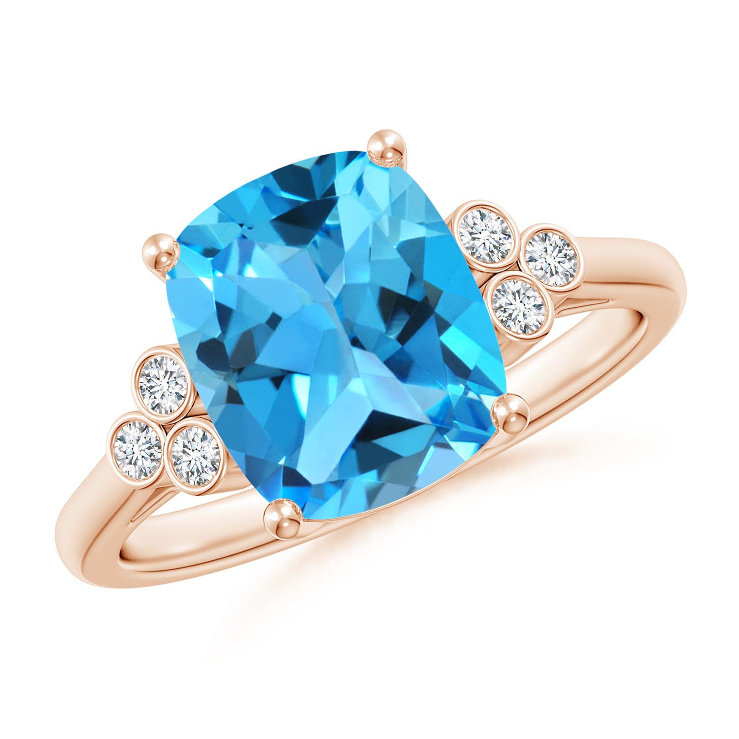 AAA - Swiss Blue Topaz / 3.33 CT / 14 KT Rose Gold