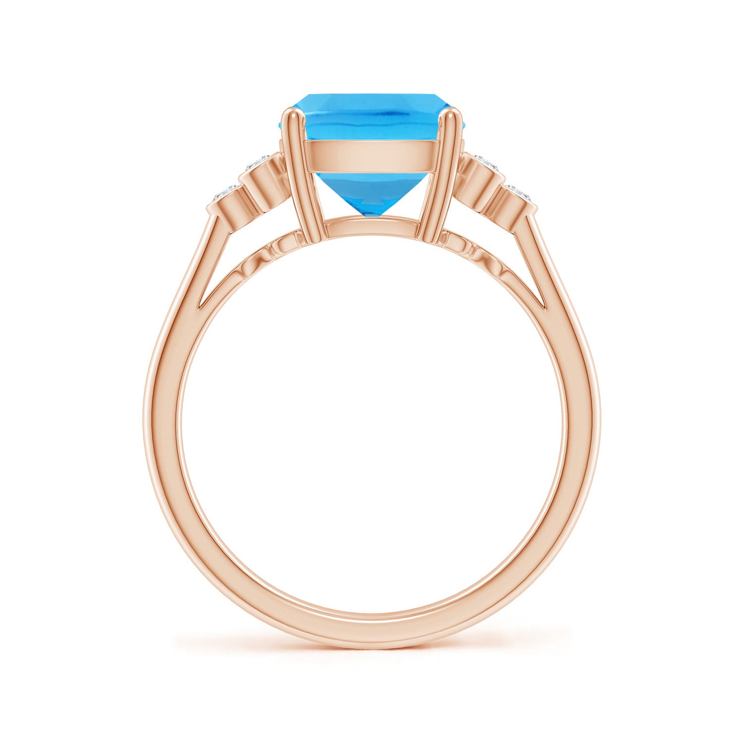 AAA - Swiss Blue Topaz / 3.33 CT / 14 KT Rose Gold