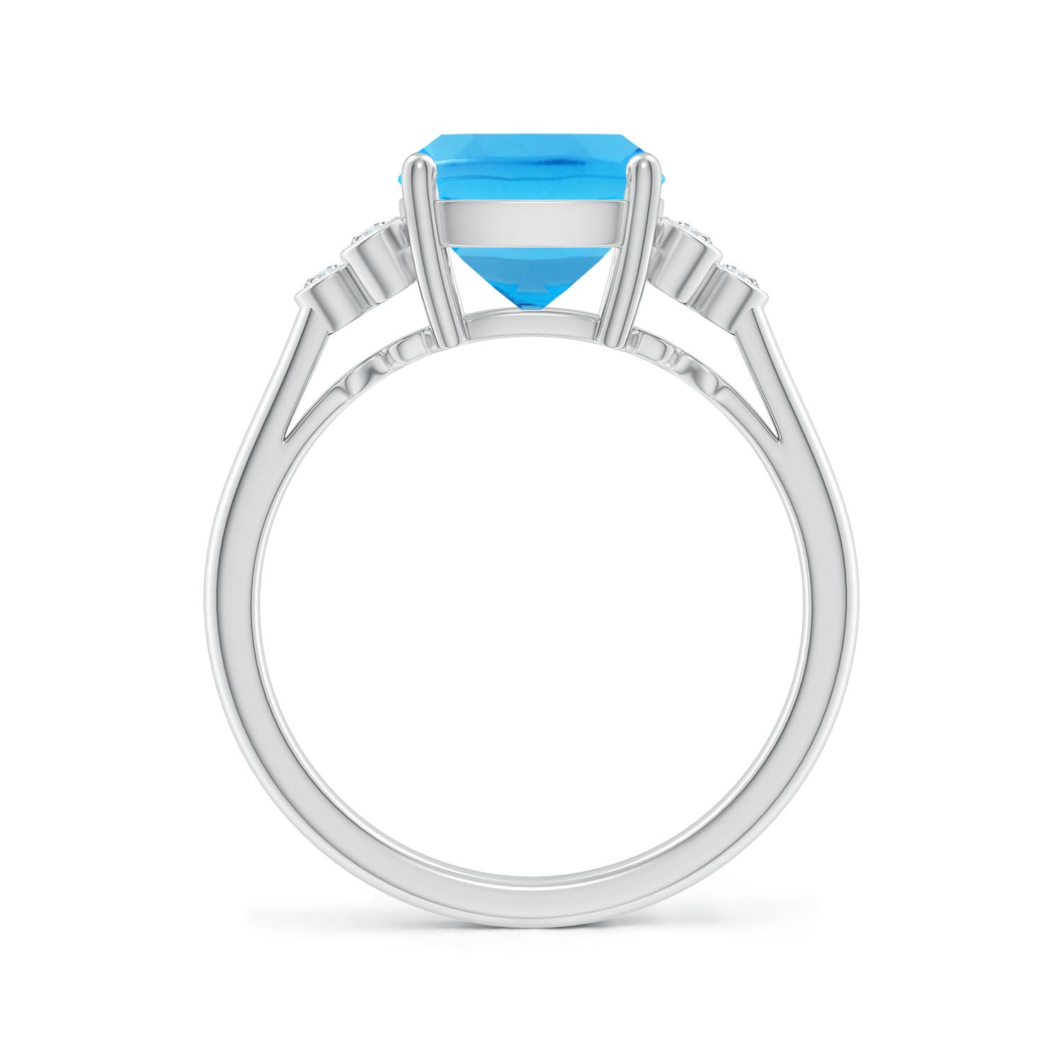 AAA - Swiss Blue Topaz / 3.33 CT / 14 KT White Gold