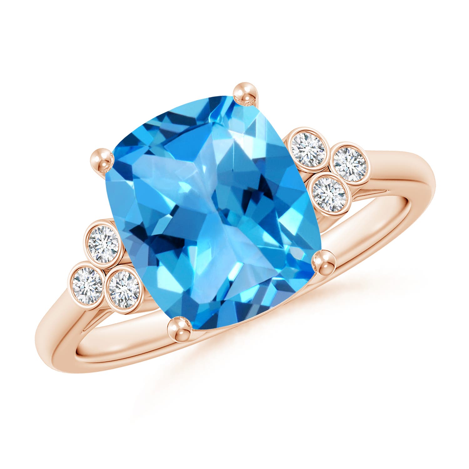 AAAA - Swiss Blue Topaz / 3.33 CT / 14 KT Rose Gold