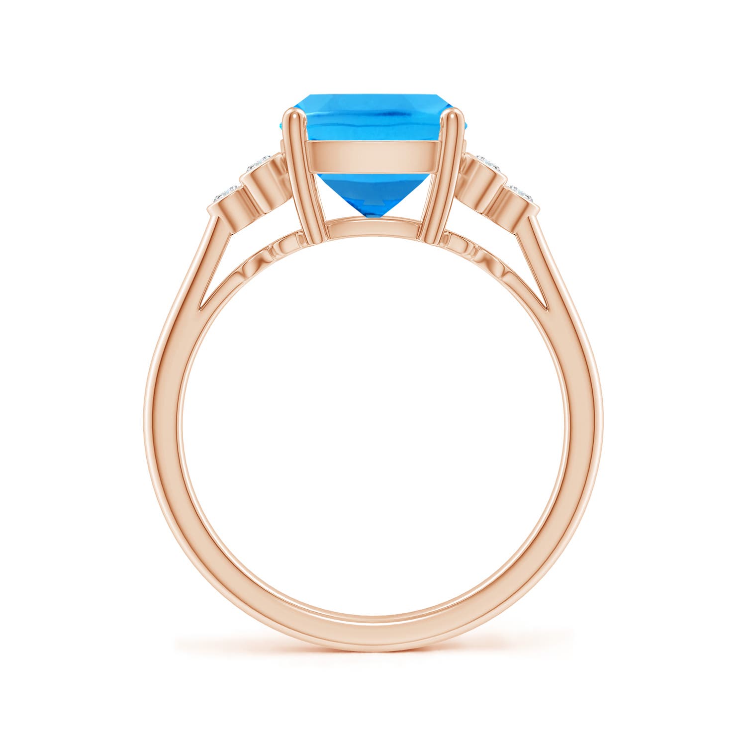 AAAA - Swiss Blue Topaz / 3.33 CT / 14 KT Rose Gold