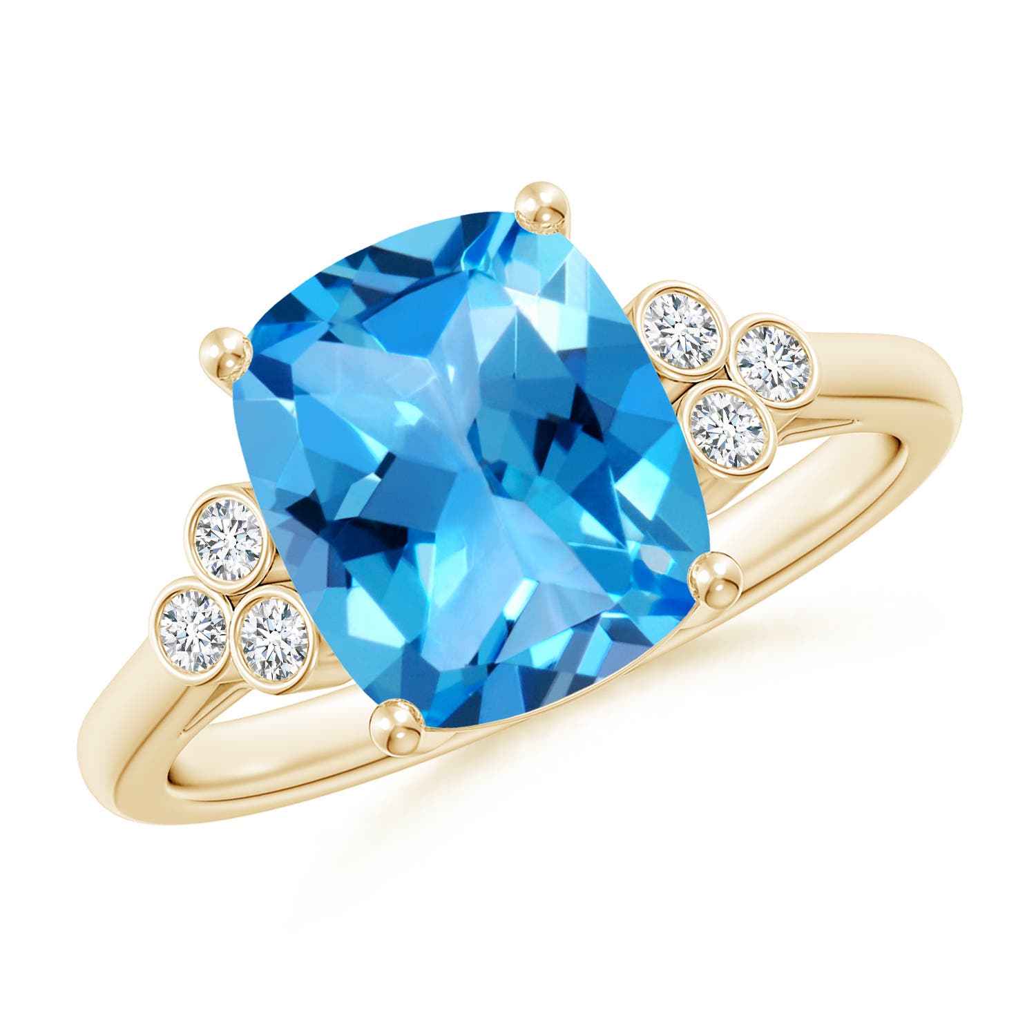 AAAA - Swiss Blue Topaz / 3.33 CT / 14 KT Yellow Gold