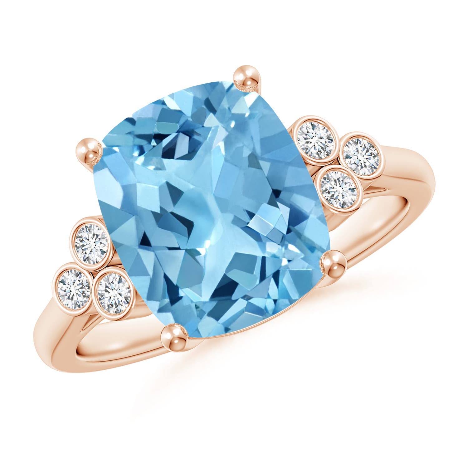 A - Swiss Blue Topaz / 4.65 CT / 14 KT Rose Gold