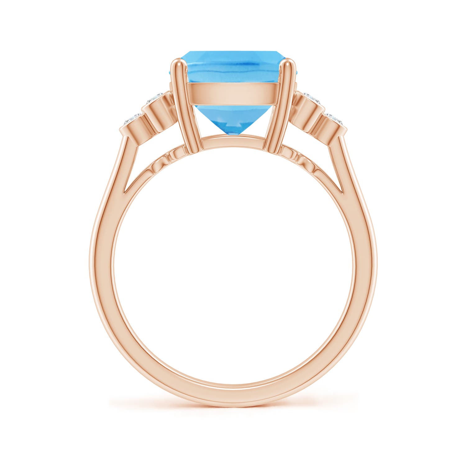 A - Swiss Blue Topaz / 4.65 CT / 14 KT Rose Gold