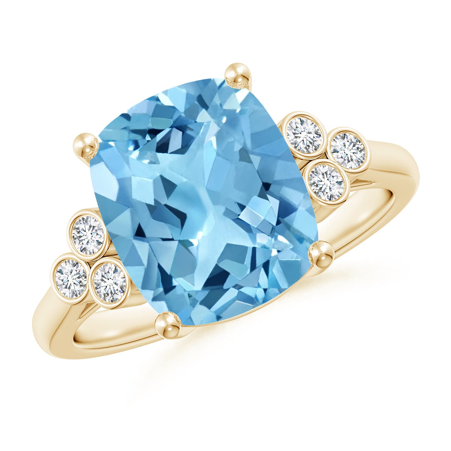 A - Swiss Blue Topaz / 4.65 CT / 14 KT Yellow Gold