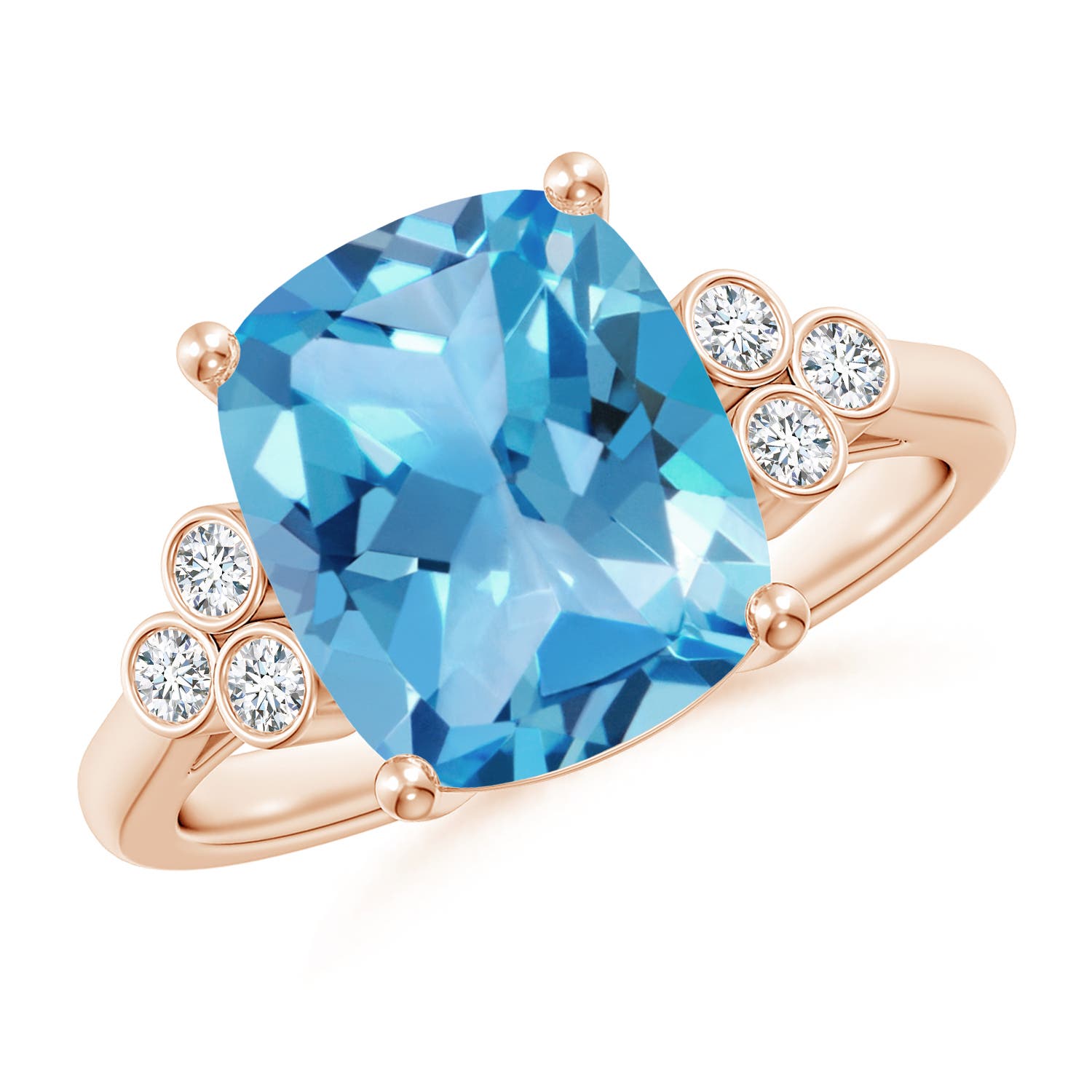 AA - Swiss Blue Topaz / 4.65 CT / 14 KT Rose Gold