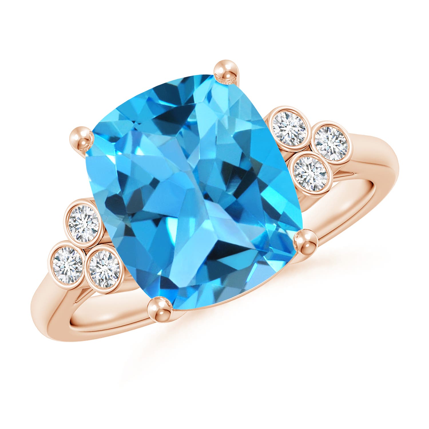 AAA - Swiss Blue Topaz / 4.65 CT / 14 KT Rose Gold