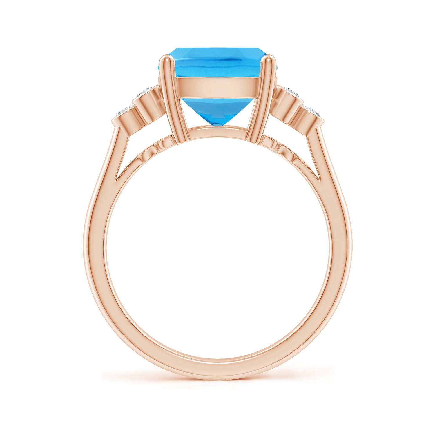 AAA - Swiss Blue Topaz / 4.65 CT / 14 KT Rose Gold