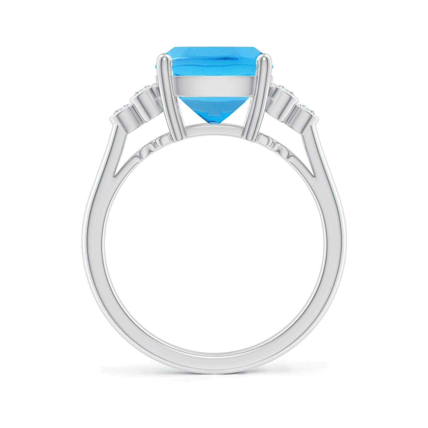 AAA - Swiss Blue Topaz / 4.65 CT / 14 KT White Gold