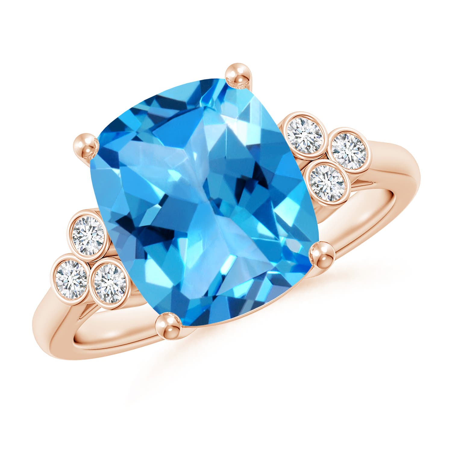 AAAA - Swiss Blue Topaz / 4.65 CT / 14 KT Rose Gold