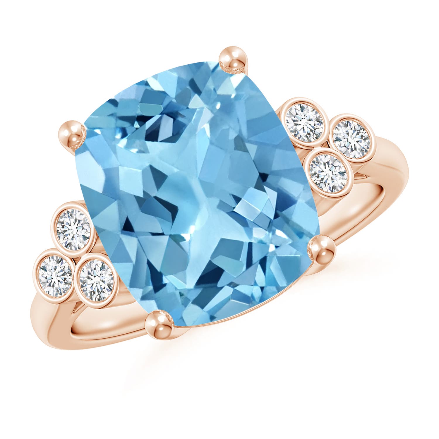 A - Swiss Blue Topaz / 5.97 CT / 14 KT Rose Gold