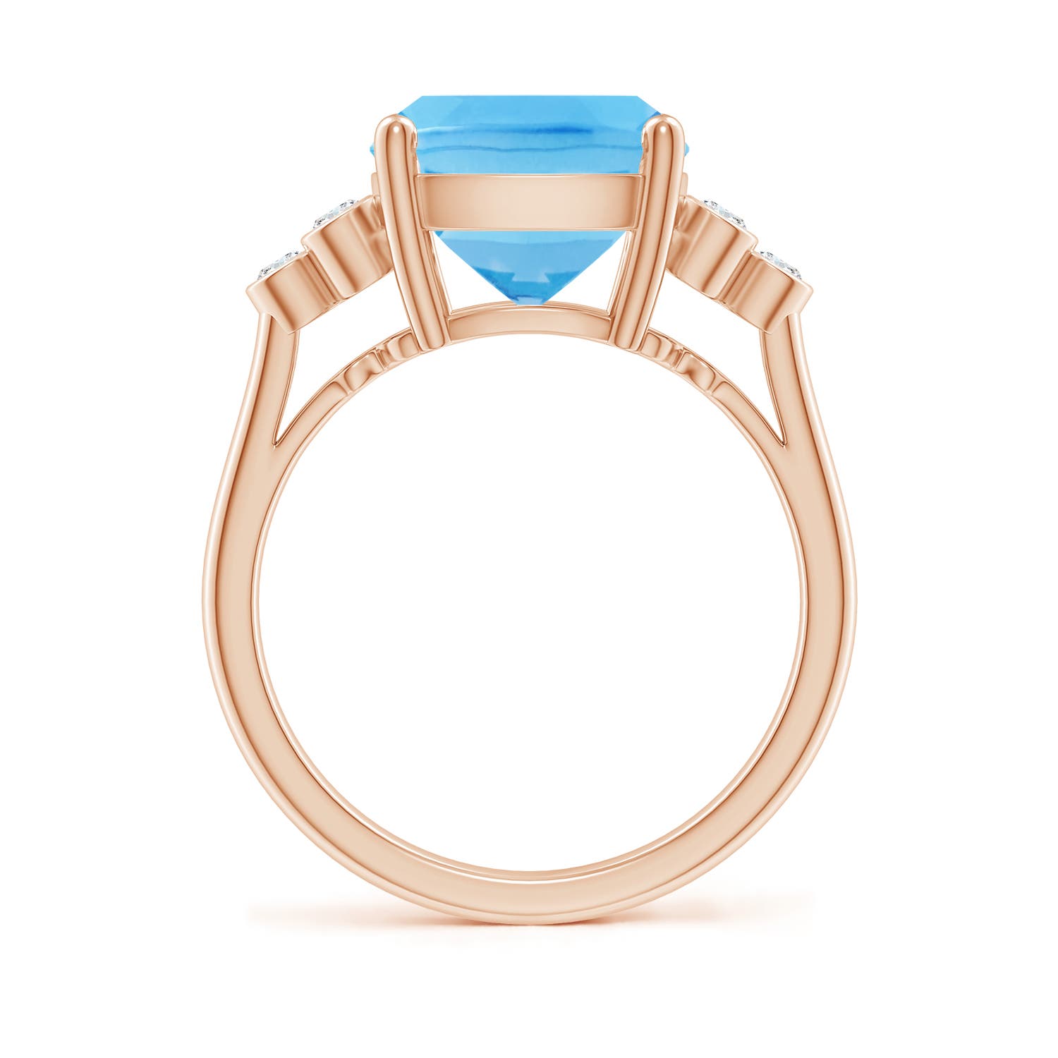 A - Swiss Blue Topaz / 5.97 CT / 14 KT Rose Gold