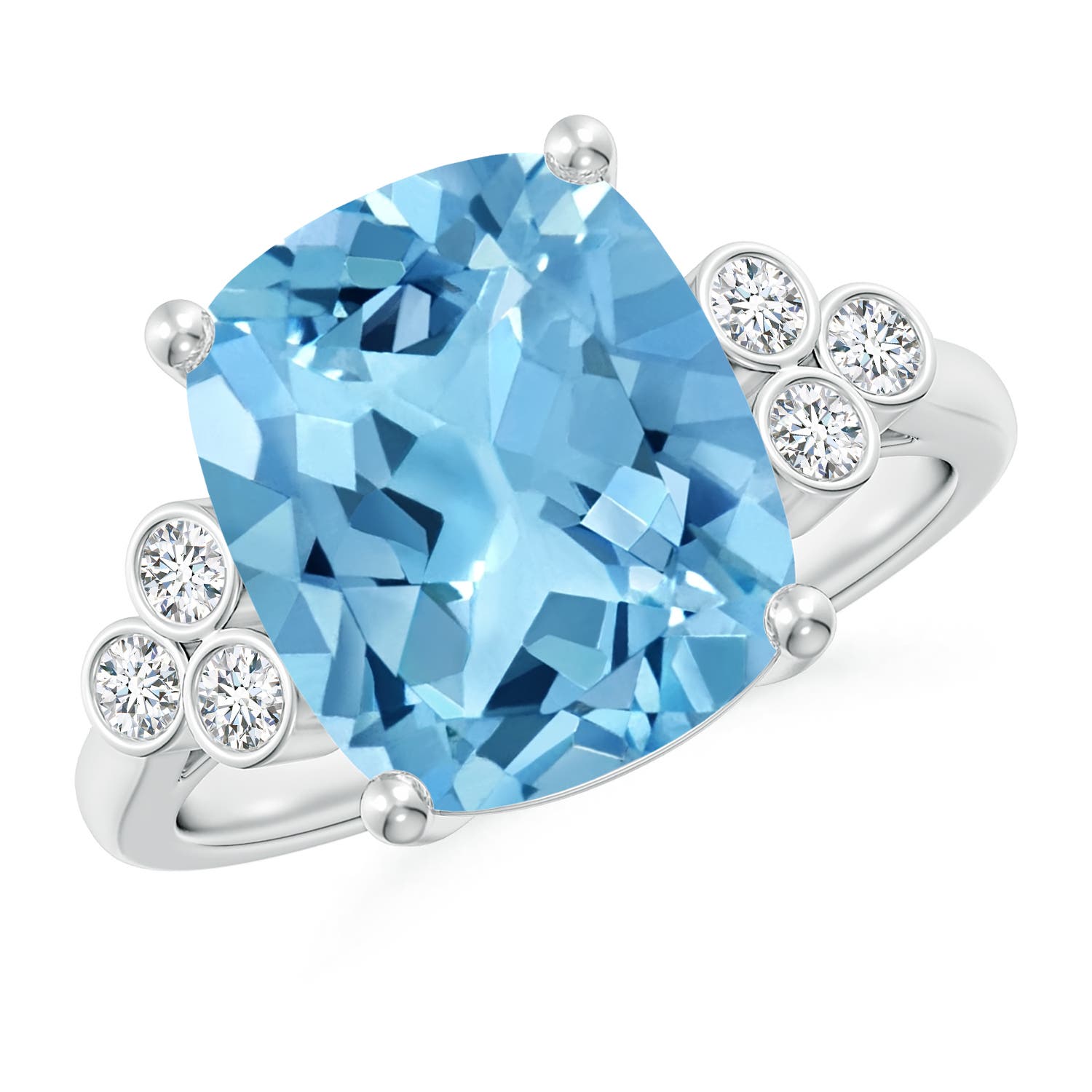 A - Swiss Blue Topaz / 5.97 CT / 14 KT White Gold