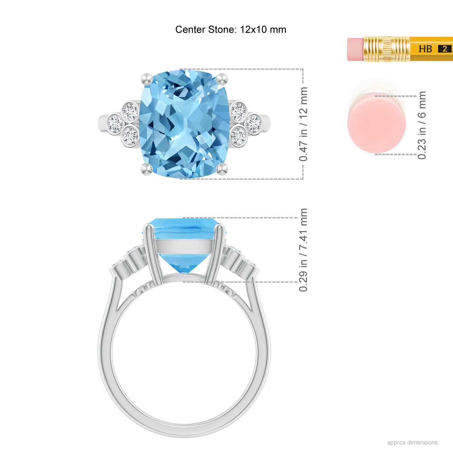 A - Swiss Blue Topaz / 5.97 CT / 14 KT White Gold