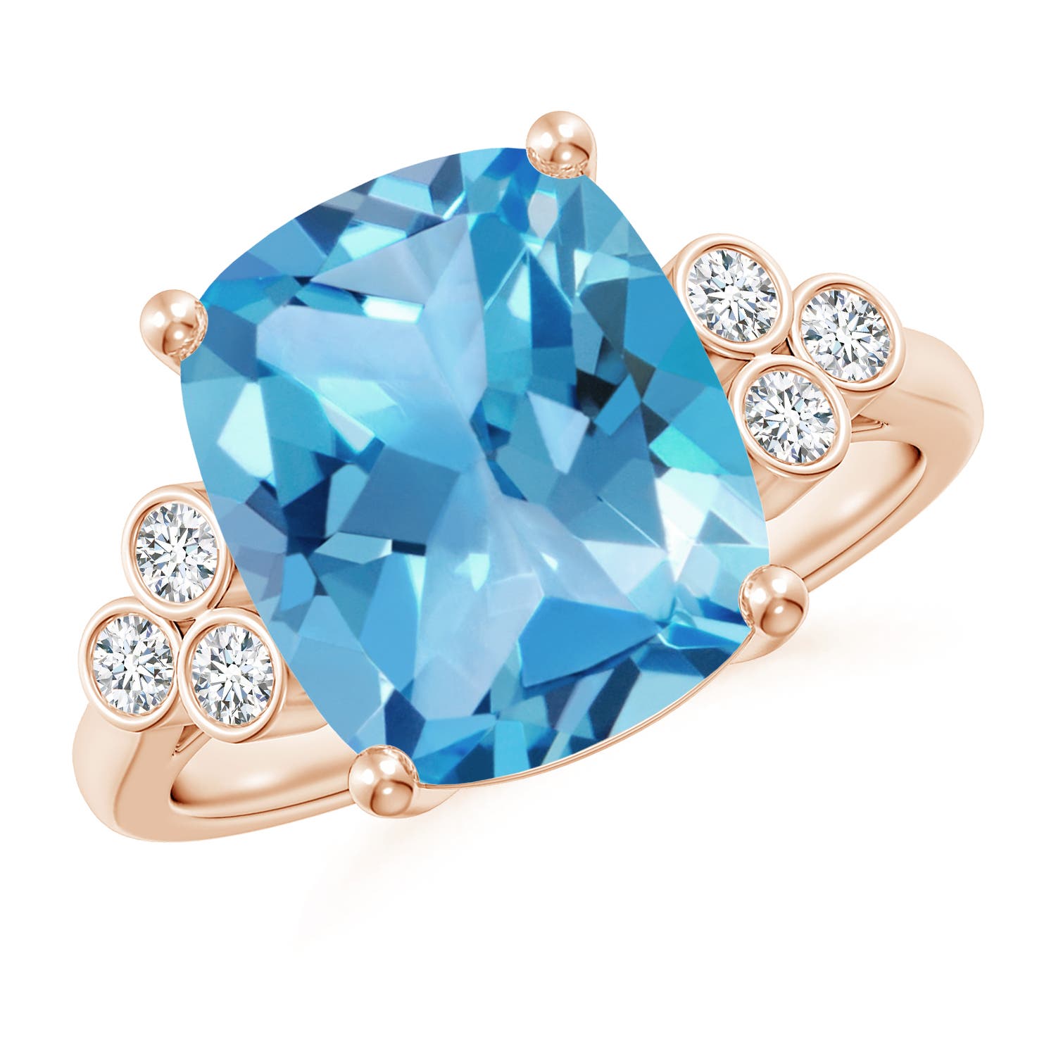 AA - Swiss Blue Topaz / 5.97 CT / 14 KT Rose Gold