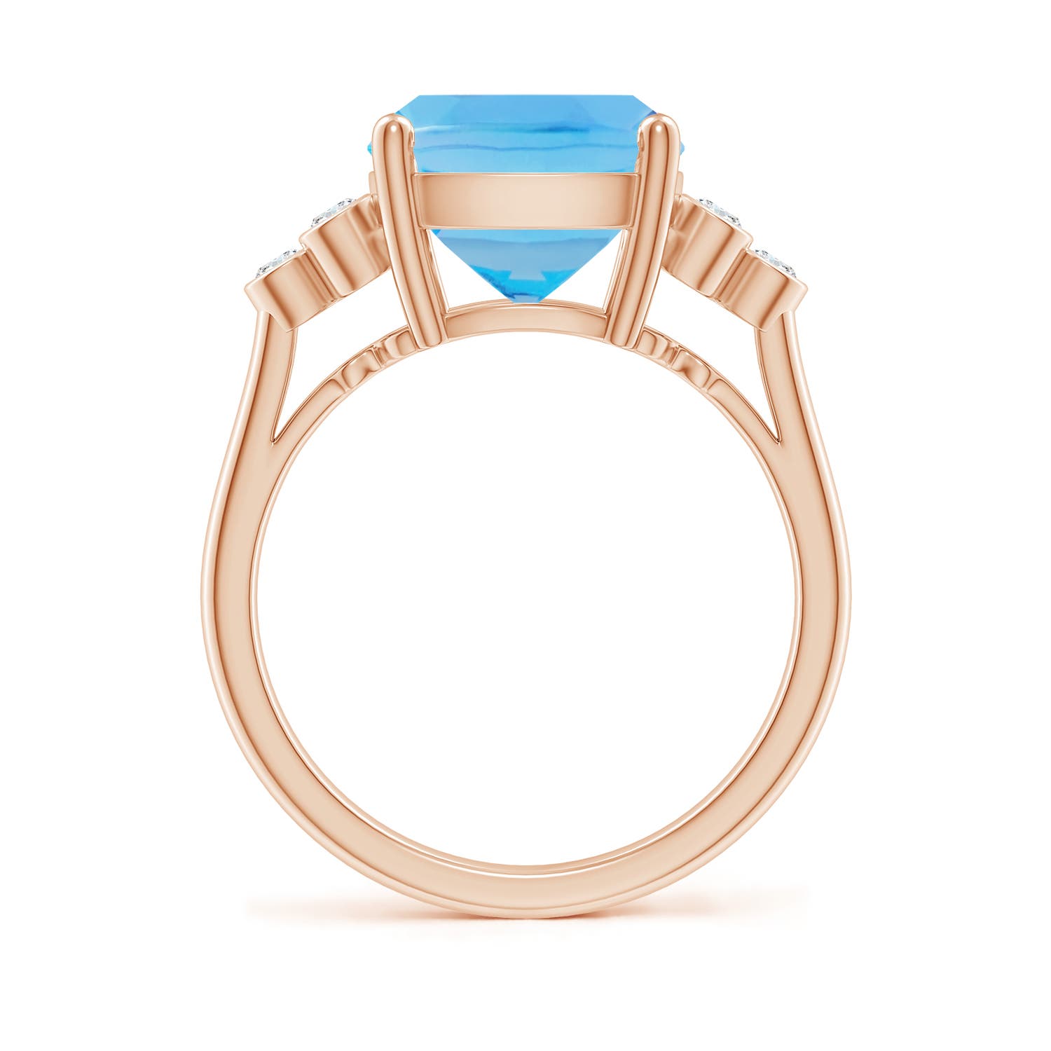 AA - Swiss Blue Topaz / 5.97 CT / 14 KT Rose Gold