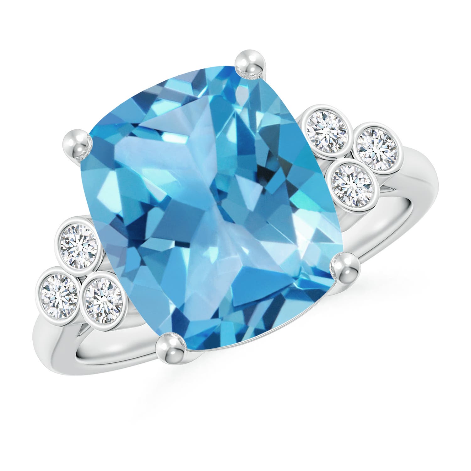 AA - Swiss Blue Topaz / 5.97 CT / 14 KT White Gold