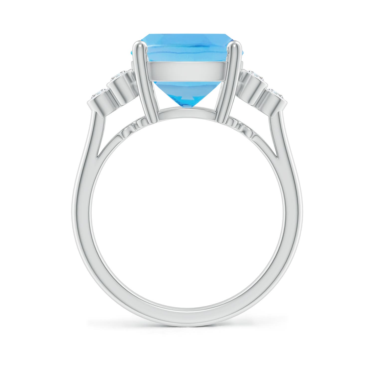 AA - Swiss Blue Topaz / 5.97 CT / 14 KT White Gold