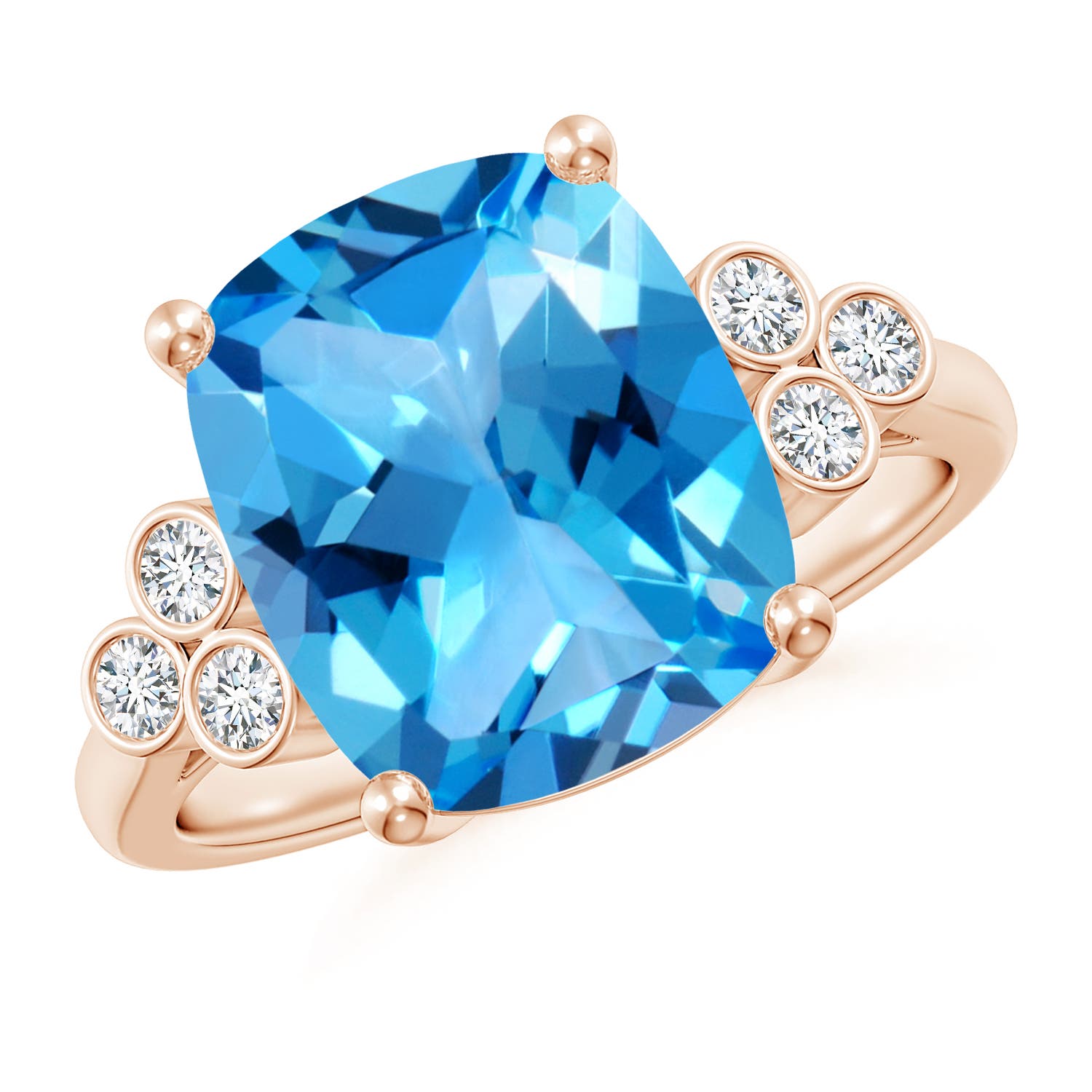 AAAA - Swiss Blue Topaz / 5.97 CT / 14 KT Rose Gold