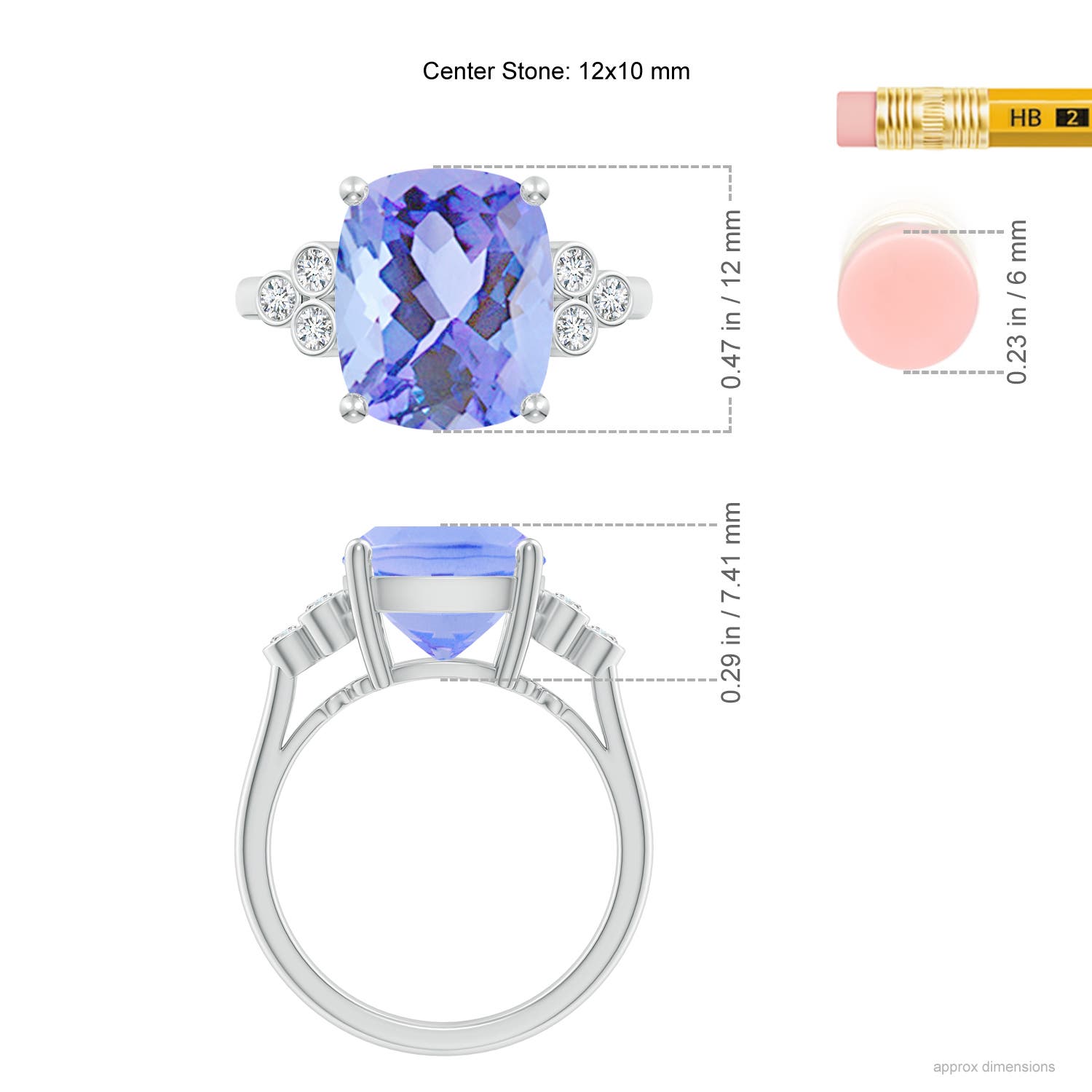 A - Tanzanite / 4.67 CT / 14 KT White Gold