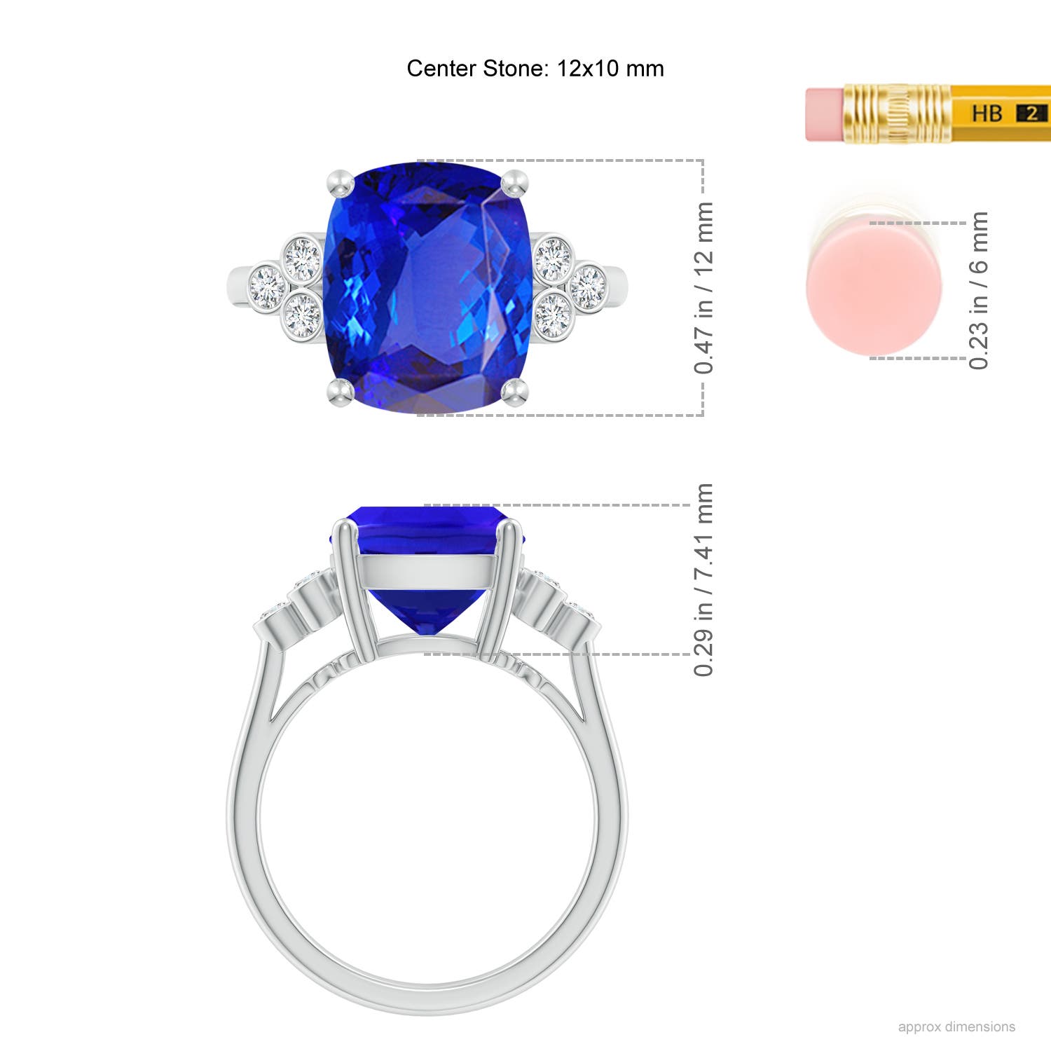 AAA - Tanzanite / 4.67 CT / 14 KT White Gold