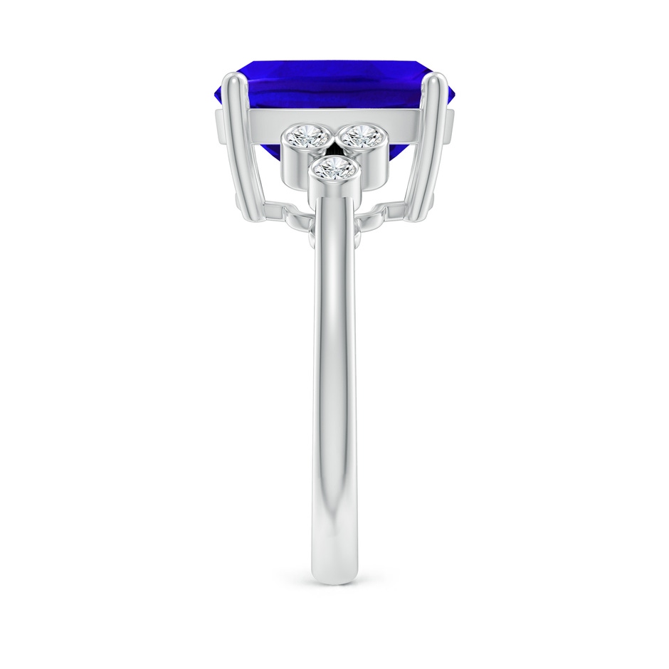 12x10mm AAAA Cushion Tanzanite Ring with Trio Bezel Diamonds in P950 Platinum side-2