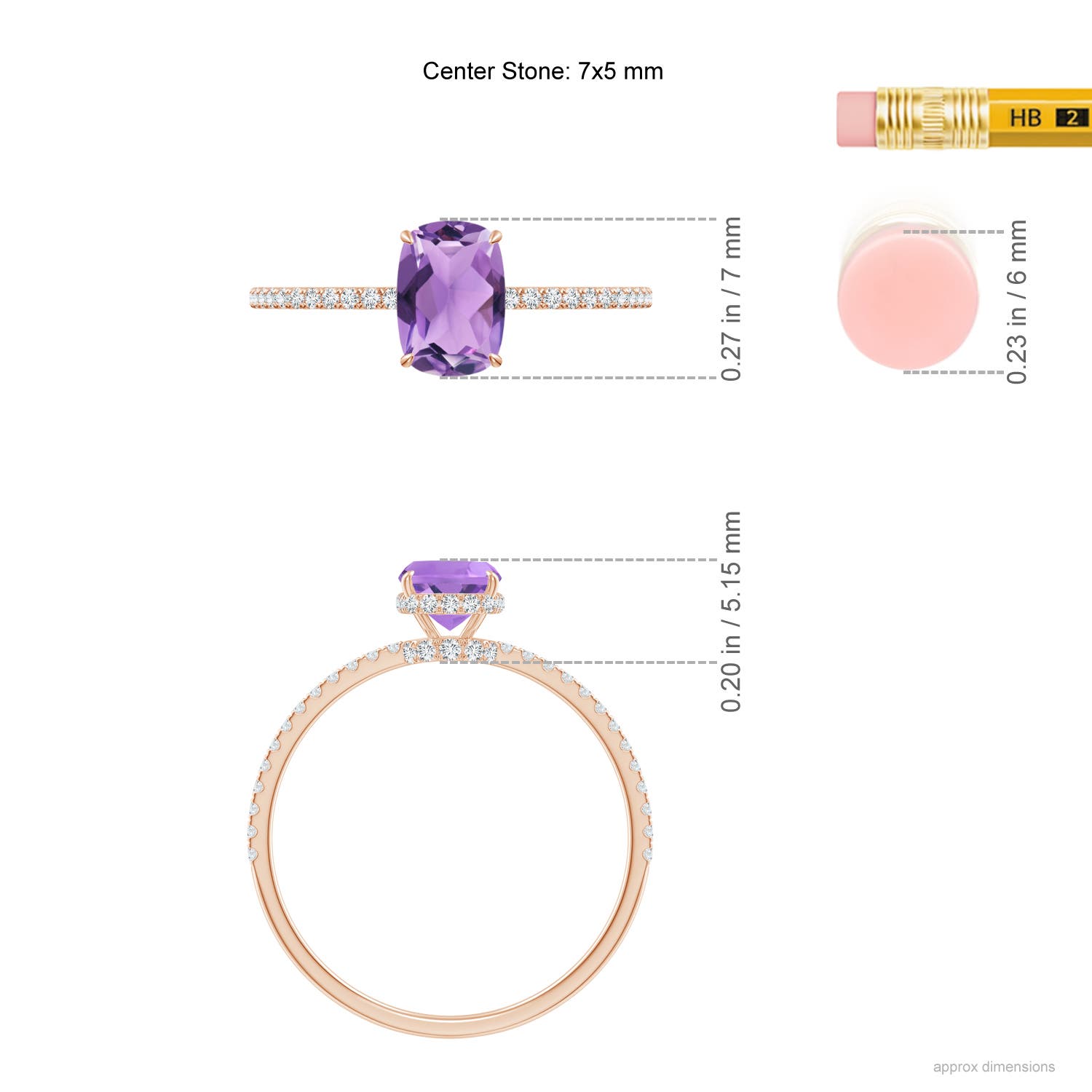 A - Amethyst / 0.98 CT / 14 KT Rose Gold