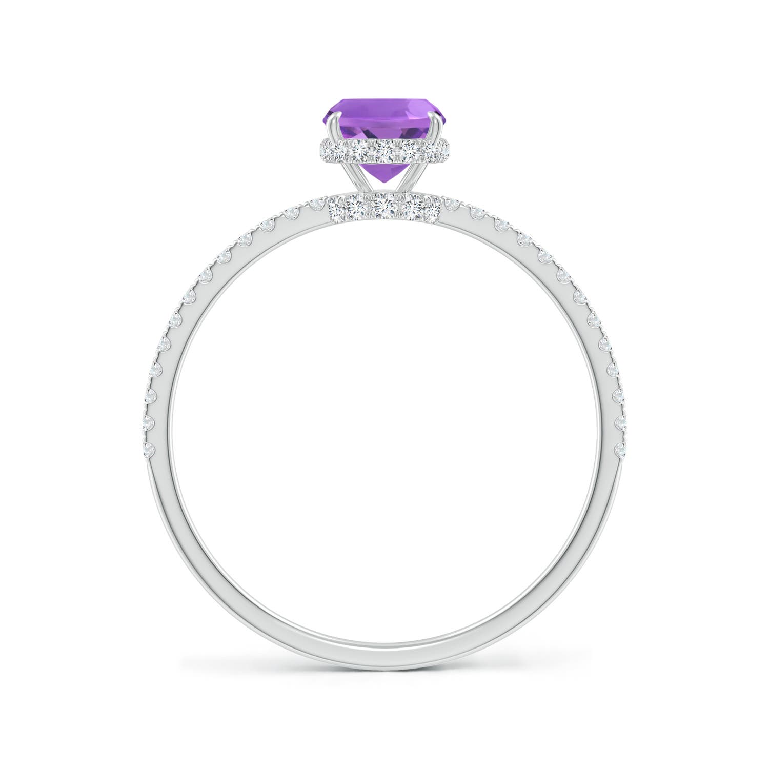 AA - Amethyst / 0.98 CT / 14 KT White Gold