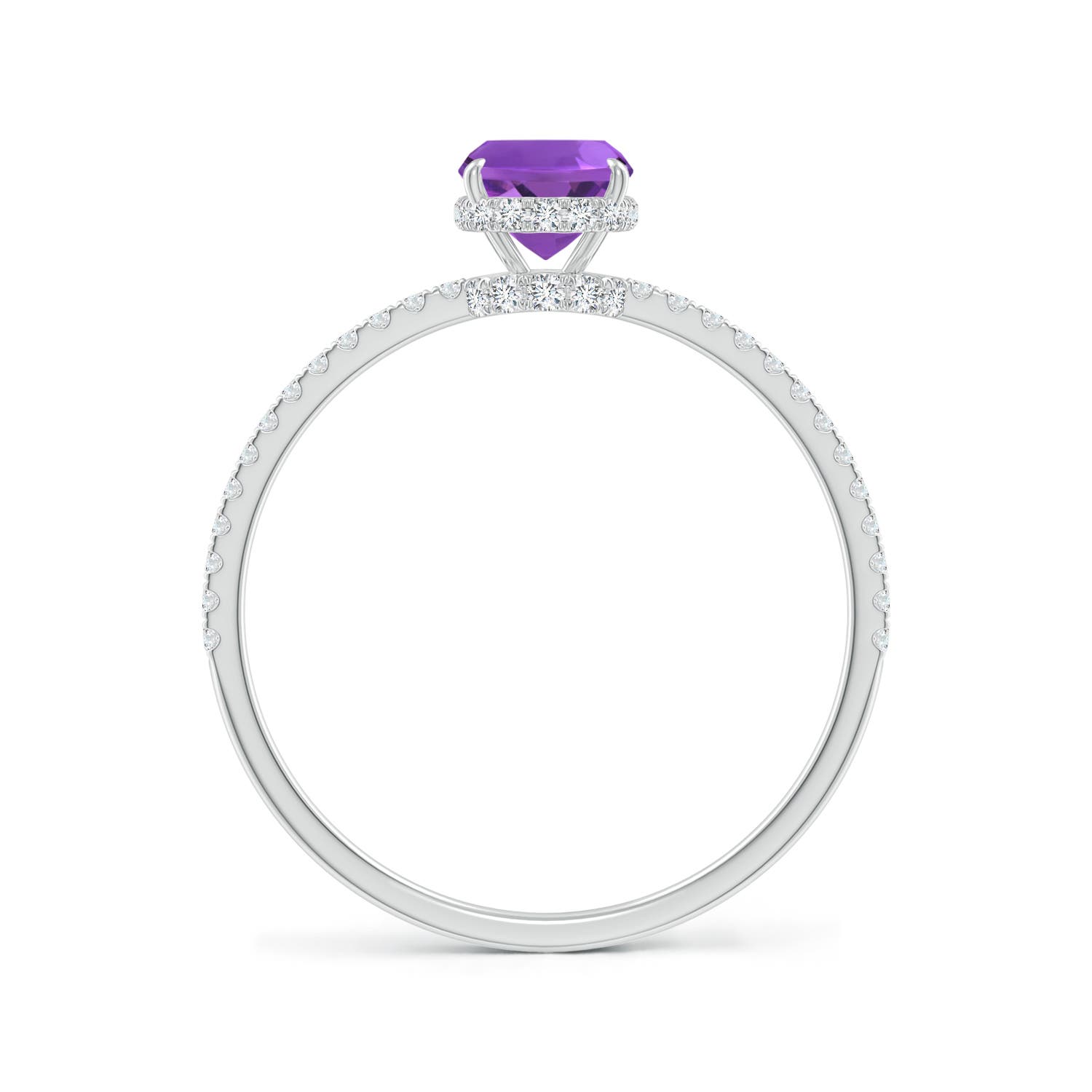 AAA - Amethyst / 0.98 CT / 14 KT White Gold