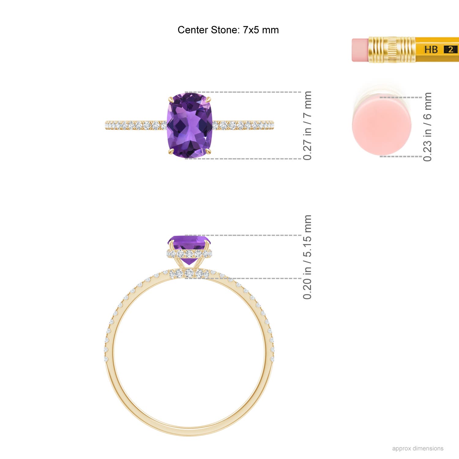 AAA - Amethyst / 0.98 CT / 14 KT Yellow Gold