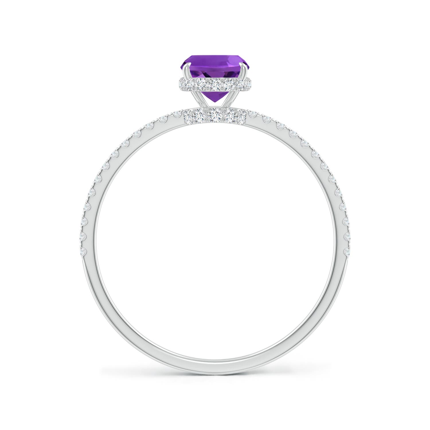 AAAA - Amethyst / 0.98 CT / 14 KT White Gold