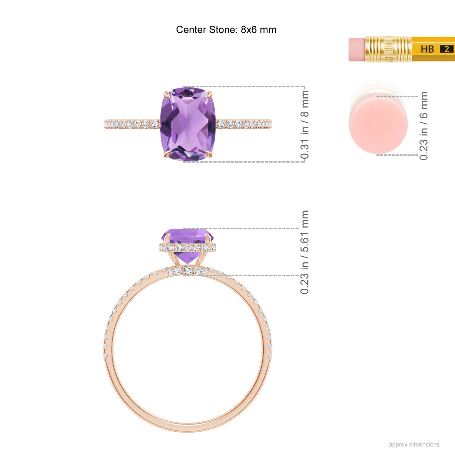 A - Amethyst / 1.5 CT / 14 KT Rose Gold