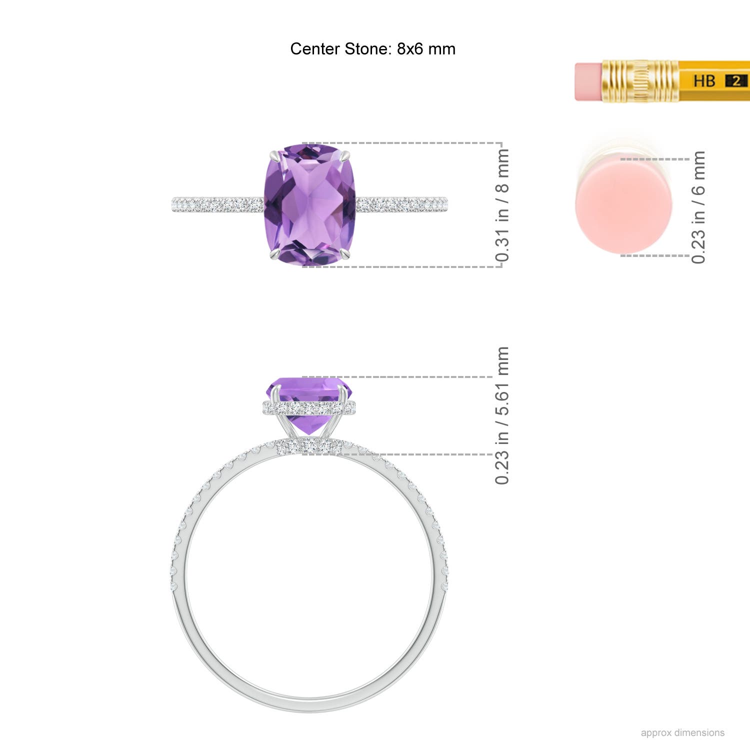 A - Amethyst / 1.5 CT / 14 KT White Gold