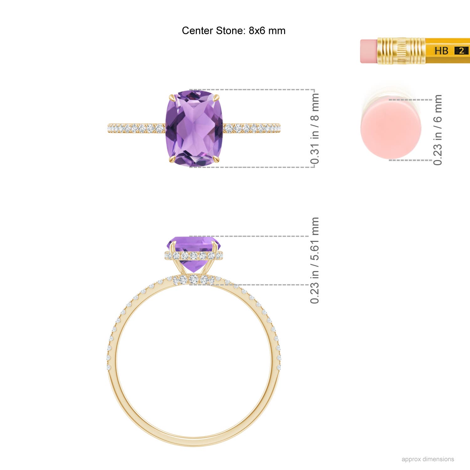 A - Amethyst / 1.5 CT / 14 KT Yellow Gold