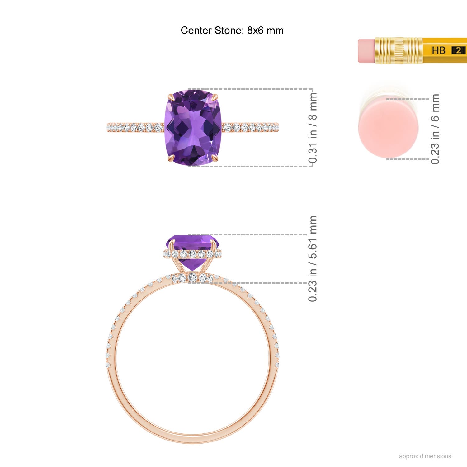 AAA - Amethyst / 1.5 CT / 14 KT Rose Gold