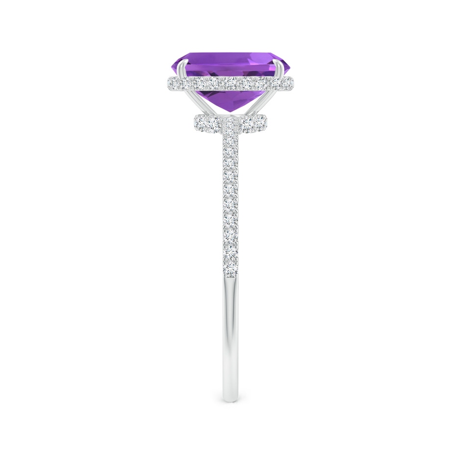 8x6mm AAA Thin Shank Cushion Cut Amethyst Ring With Diamond Accents in White Gold side 299
