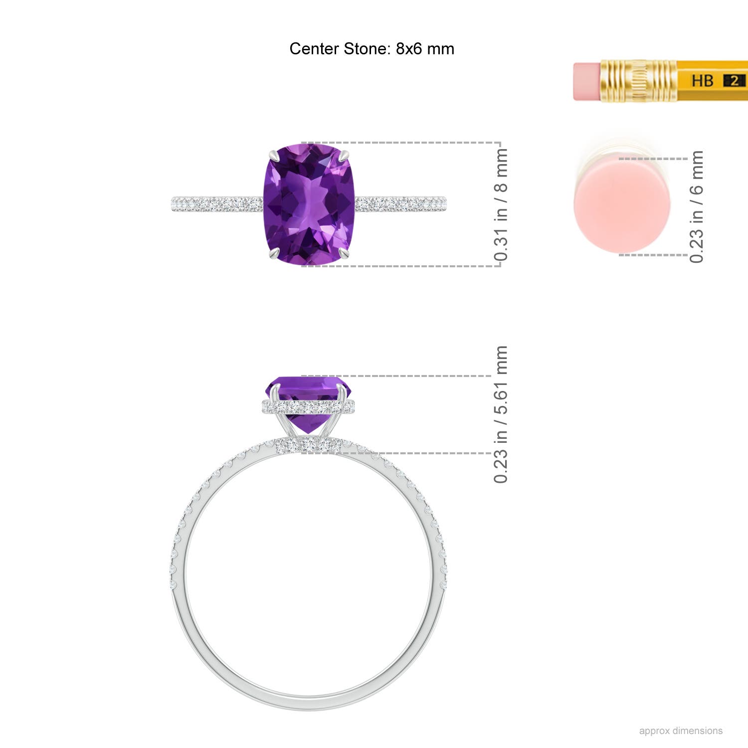 AAAA - Amethyst / 1.5 CT / 14 KT White Gold