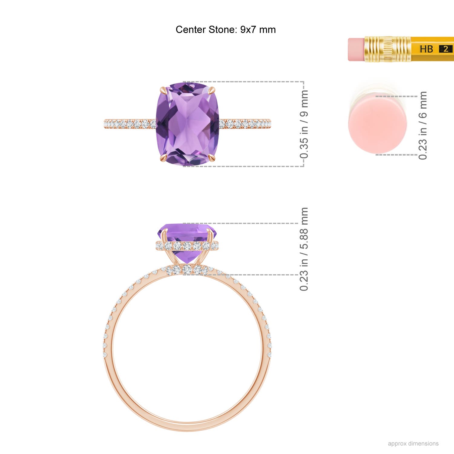 A - Amethyst / 2.35 CT / 14 KT Rose Gold