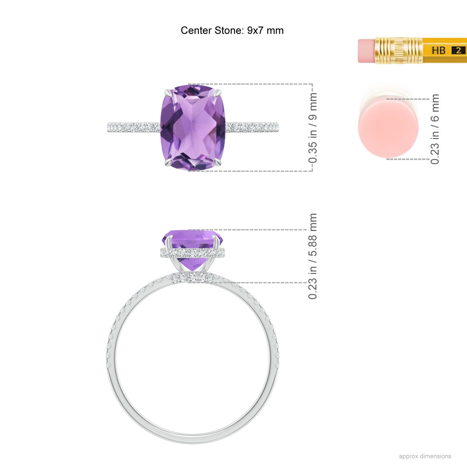 A - Amethyst / 2.35 CT / 14 KT White Gold