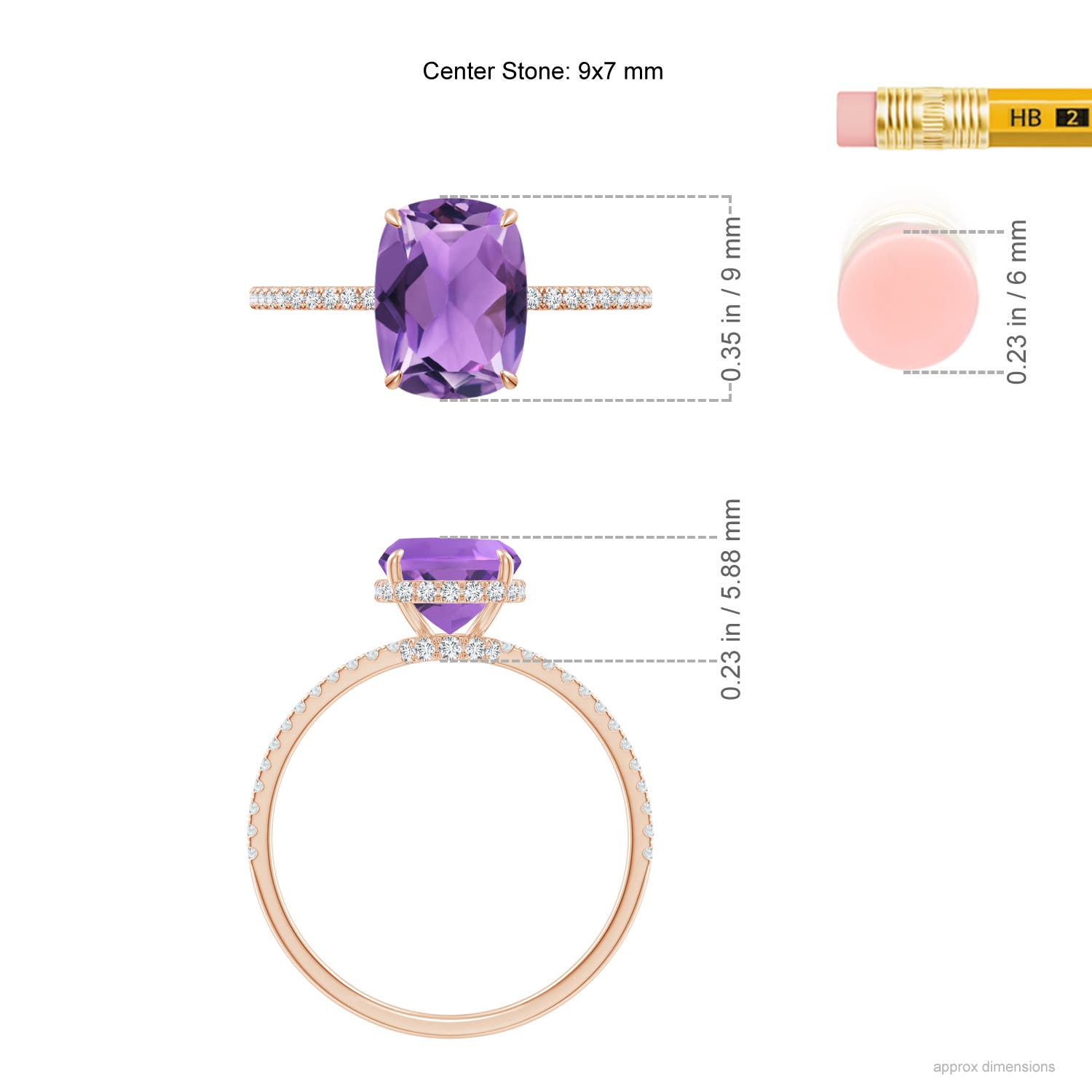 AA - Amethyst / 2.35 CT / 14 KT Rose Gold