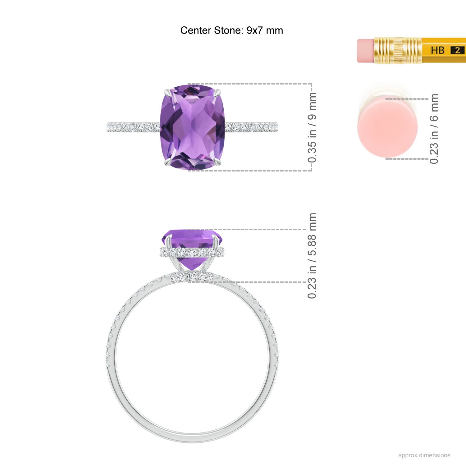 AA - Amethyst / 2.35 CT / 14 KT White Gold